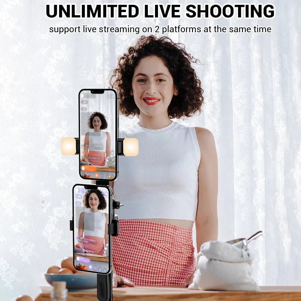 360° Rotating Pan-Tilt Selfie Stick Tripod